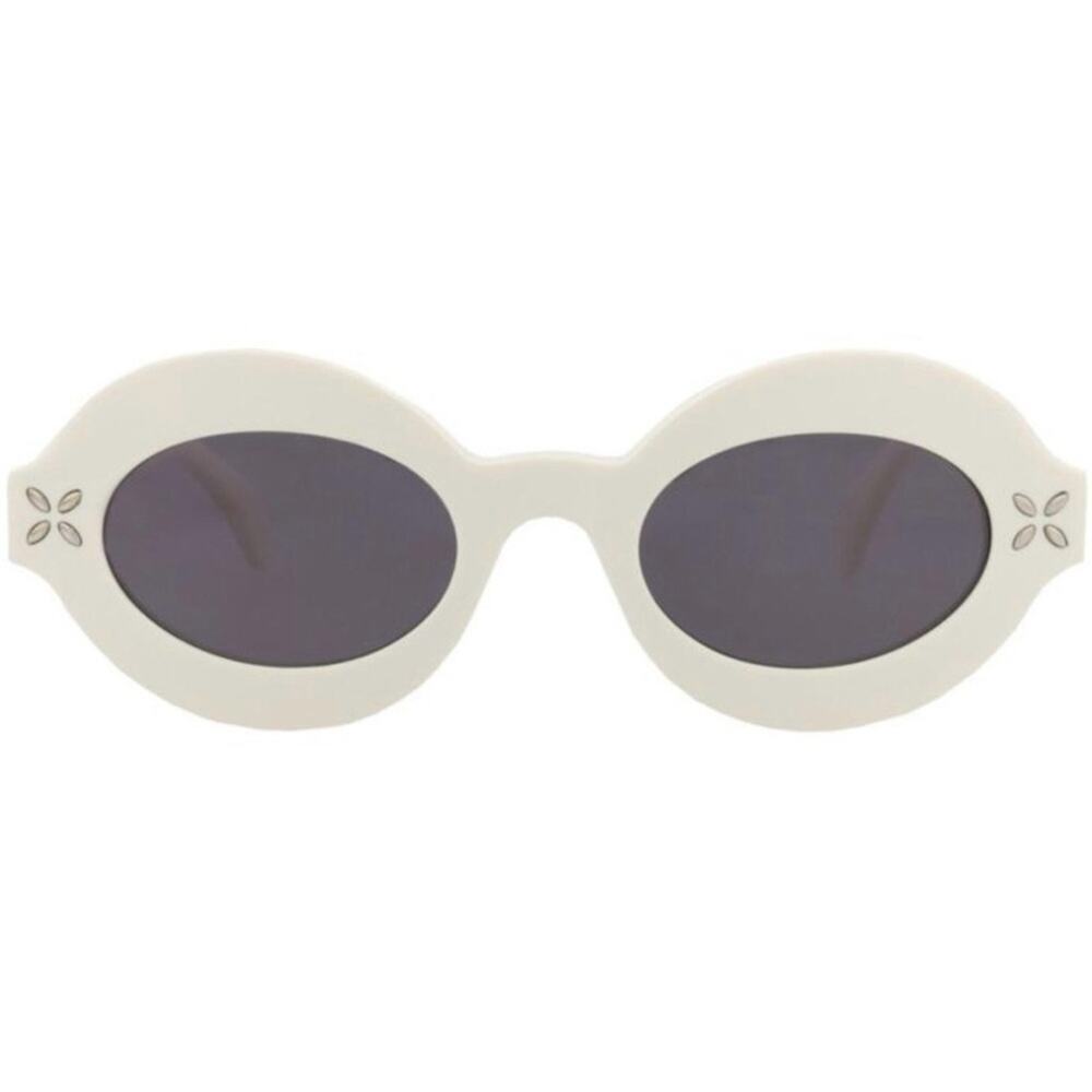New! Alaïa White Oval Sunglasses AA0059S 002, Authentic